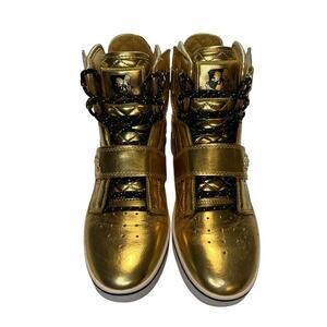 Vlado Atlas High Top Women's Gold Metallic Lace Up Fashion Sneakers Shoes Size 8